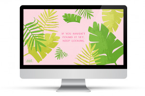 Loving this pretty palm wallpaper with an inspirational quote from ...