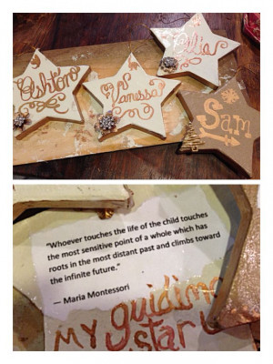 ... Maria Montessori quotes on back after painting them. #montessori #diy