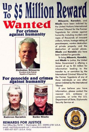 FILE ** Wanted poster for Yugoslav President Slobodan Milosevic and ...