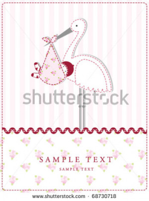 Baby Girl Arrival Card With