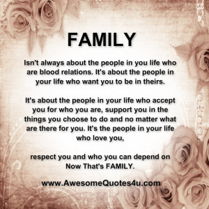 Family isn’t always about the people in you life who are blood ...