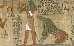 devourer detail from the book of the dead of ani thoth the god of ...