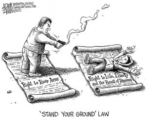 Stand your ground cartoon by Adam Zyglis, The Buffalo News