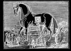 Leaving the Trojan Horse to conquer the city. Source: http ...