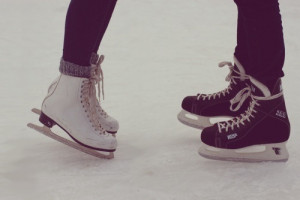 cold, couple, ice, ice-skating, kissing, like, love, winter