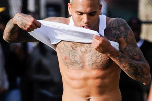 Chris Brown With His Shirt Off