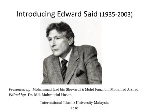 Edward Said 1935 – 2003 (PowerPoint) by gjjur4356