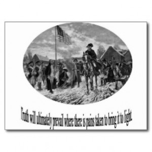 Washington at Valley Forge with Quote Post Cards