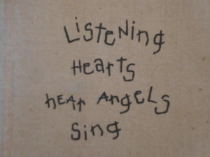 Vintage Listening Hearts Hear Angels Sing Quote Country Farmhouse ...