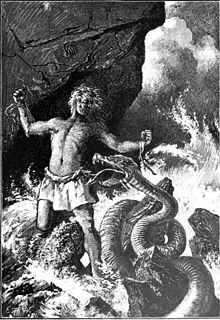 Loki breaks free at the onset of Ragnarök (by Ernst H. Walther, 1897)