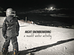 Night Snowboarding Moonlit...