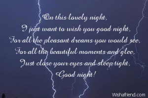 on this lovely night i just want to wish you good night for all the ...