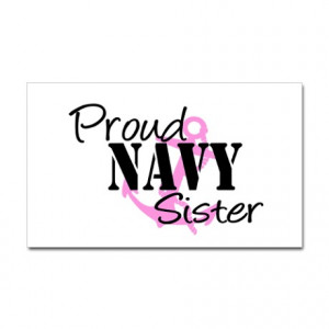 Anchor Gifts > Anchor Stickers > Proud Navy Sister - Pink Anch Sticker ...