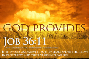 ... their days in prosperity, and their years in pleasures. Job 36 : 11