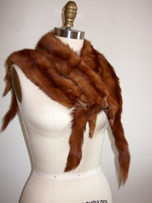 Vintage Mink Stole /// 50s Fur