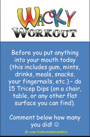 Day 11 – Wacky Wednesday Workout!