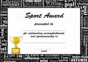 Sports Award Certificates