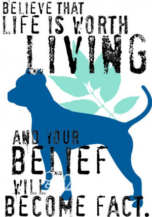 Pit Bull Art Print, Pitbull Picture, Wall Decor Inspirational Quote ...