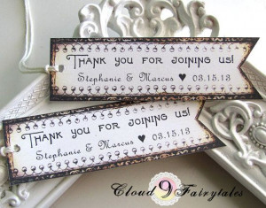 50 Wedding Reception Thank You Cards - Hang Tags - Wedding Favors ...