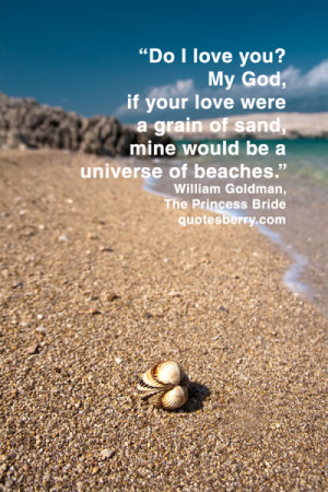 Do I love you? My God, if your love were a grain of sand, mine would ...
