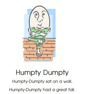 ... free, printable nursery rhymes for children including Humpty Dumpty