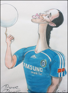 Gerald Scarfe also drew a portrait of Chelsea footballer Didier Drogba