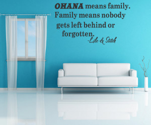 Ohana Means Family Lilo And Stitch Disney Quote Vinyl Wall Decal Decor ...