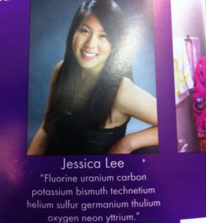 ... senior uses chemistry elements to hide Biggie lyrics in yearbook quote
