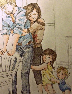 Fan-Art que representa la familia de Katniss, junto con Peeta y sus ...