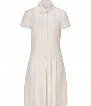 Jil Sander Cream Silk Pleated Shirtdress 770 00