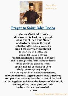 prayer to st john bosco more prayer journals saints angels holy ...