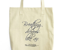 Great Gatsby Tote Bag - Book Bag - Great Gatsby Quote - Literary Quote ...