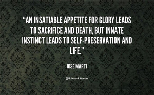 ... and death, but innate instinct leads to self-preservation and life
