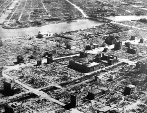 Tokyo, after the American fire-bombing in March 1945.