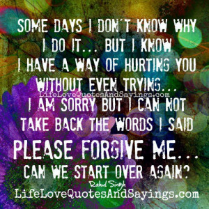 Please forgive me....