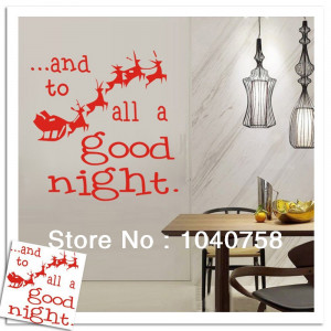 Red-Merry-Christmas-Good-Night-Reindeer-Rudolph-Vinyl-Quote-Wall ...