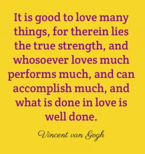 Beautiful Vincent van Gogh quote, on #love