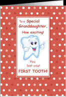 Granddaughter, Lost First Tooth, Congratulations, Orange, Dots card ...