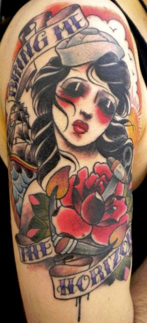 Bring me the horizon” #ink #AmericanTraditional // sailor/pinup with ...