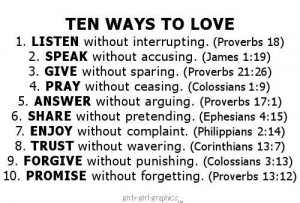 Ten simple ways to love