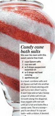 Brilliant and easy DIY gift idea!!! Candy Cane Bath Salts! Also ...