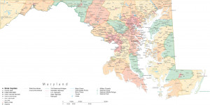 Maryland State Map Outline...