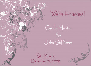 Engagement Announcements In Purple, White And Gray - An Illustrator ...