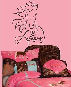 Western-Horse-Pony-vinyl-Wall-Decal-Custom-name-for-teen-or-little ...