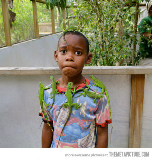 Funny photos funny black kid iguanas