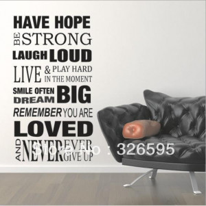 1pc House rule 6 HAVE HOPE INSPIRATIONAL WALL STICKER QUOTE Saying ...