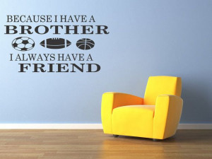 Brothers Friends Kid Room Sports Decor Wall by WallStickersDecals, $15 ...
