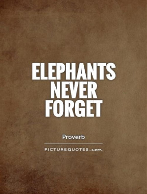 Elephants Never Forget Quote