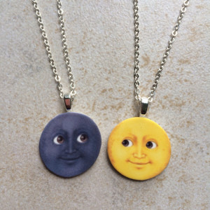 Moon Emoji Friendship Necklaces