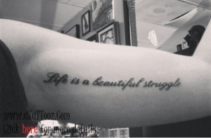 Beauty Quote Tattoo Design on Bicep #Biceptattoos #menstattoos # ...